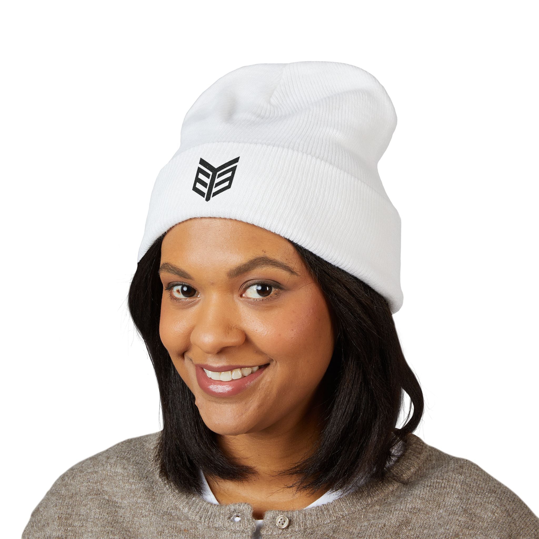 MTM Embroidered Beanie - White